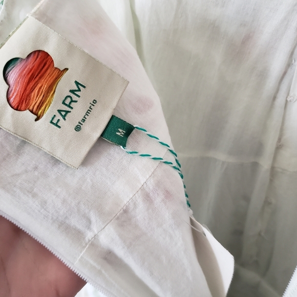 Farm rio delicate forest scarf print eyelet lace cotton sundress Size Medium - Picture 7 of 10